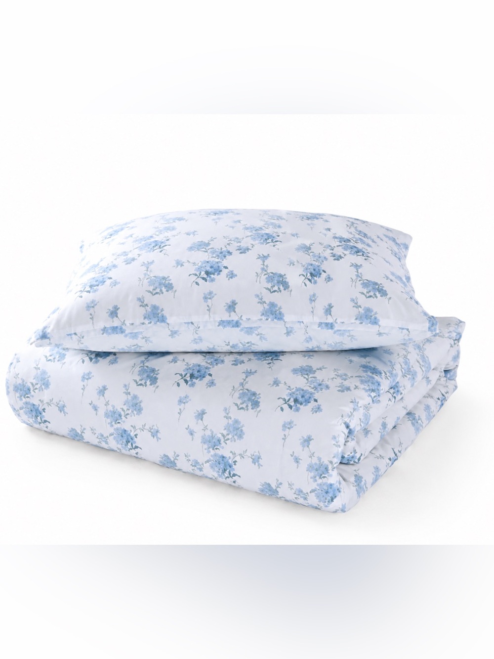 LoveShackFancy Floral Duvet Cover + Sham Set 100% Cotton Blue Twin/TXL